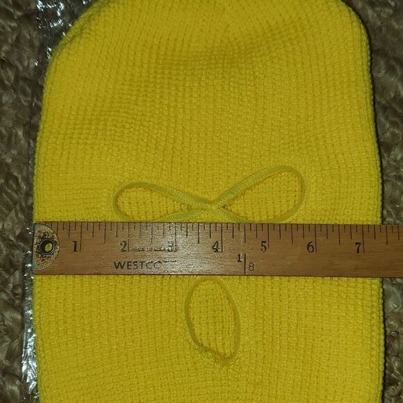 Ski Mask Beanie Balaclava Gothic Punk Solid Yellow NEW - Picture 3 of 4